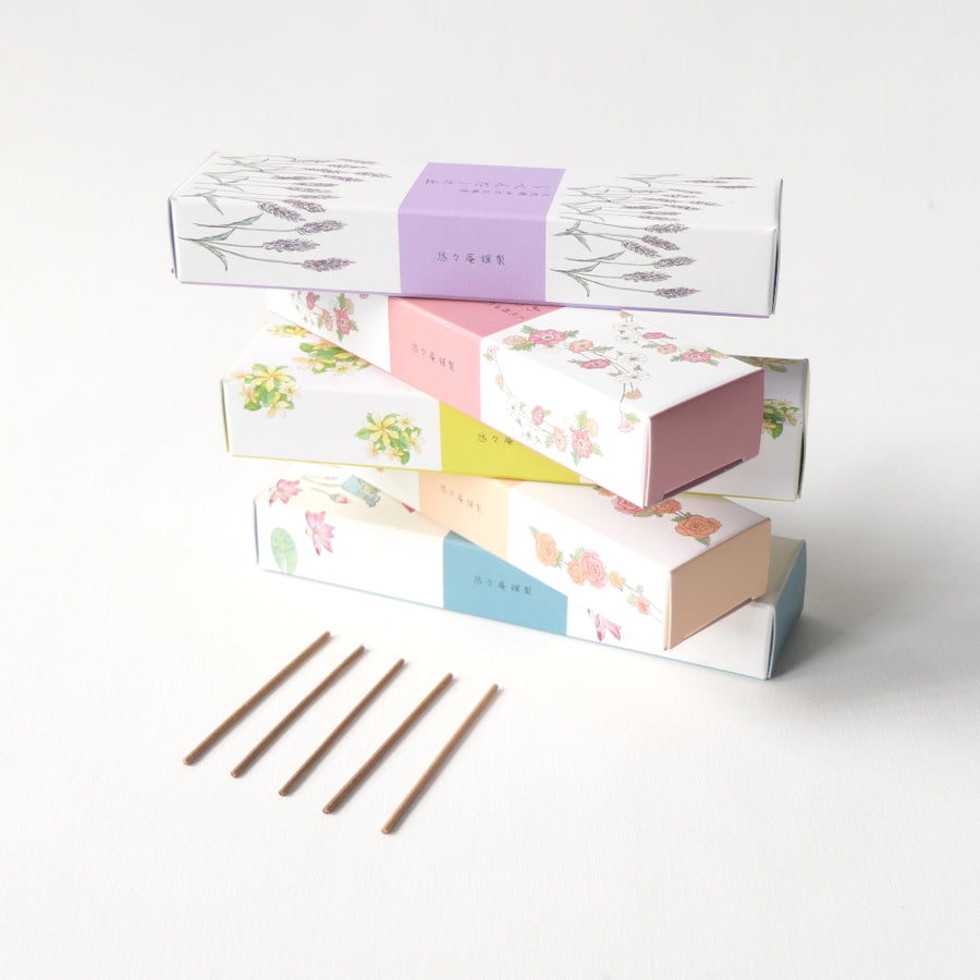 Floral Incense Set in Wooden Box